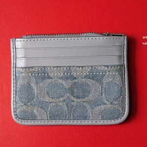 Coach, Zip Card Case in Signature Denim